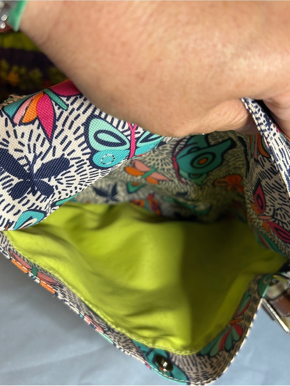 Lily Bloom Colorful Butterfly Crossbody - Mint, Coral, Navy, Yellow - Picture 3 of 4